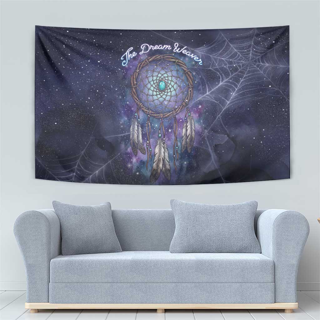 Dreamcatcher Native American Tapestry Feathers and Starry Night Sky The Dream Weaver Theme - Wonder Print Shop