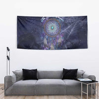 Dreamcatcher Native American Tapestry Feathers and Starry Night Sky The Dream Weaver Theme - Wonder Print Shop