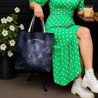 Dreamcatcher Native American Tote Bag Feathers and Starry Night Sky The Dream Weaver Theme - Wonder Print Shop
