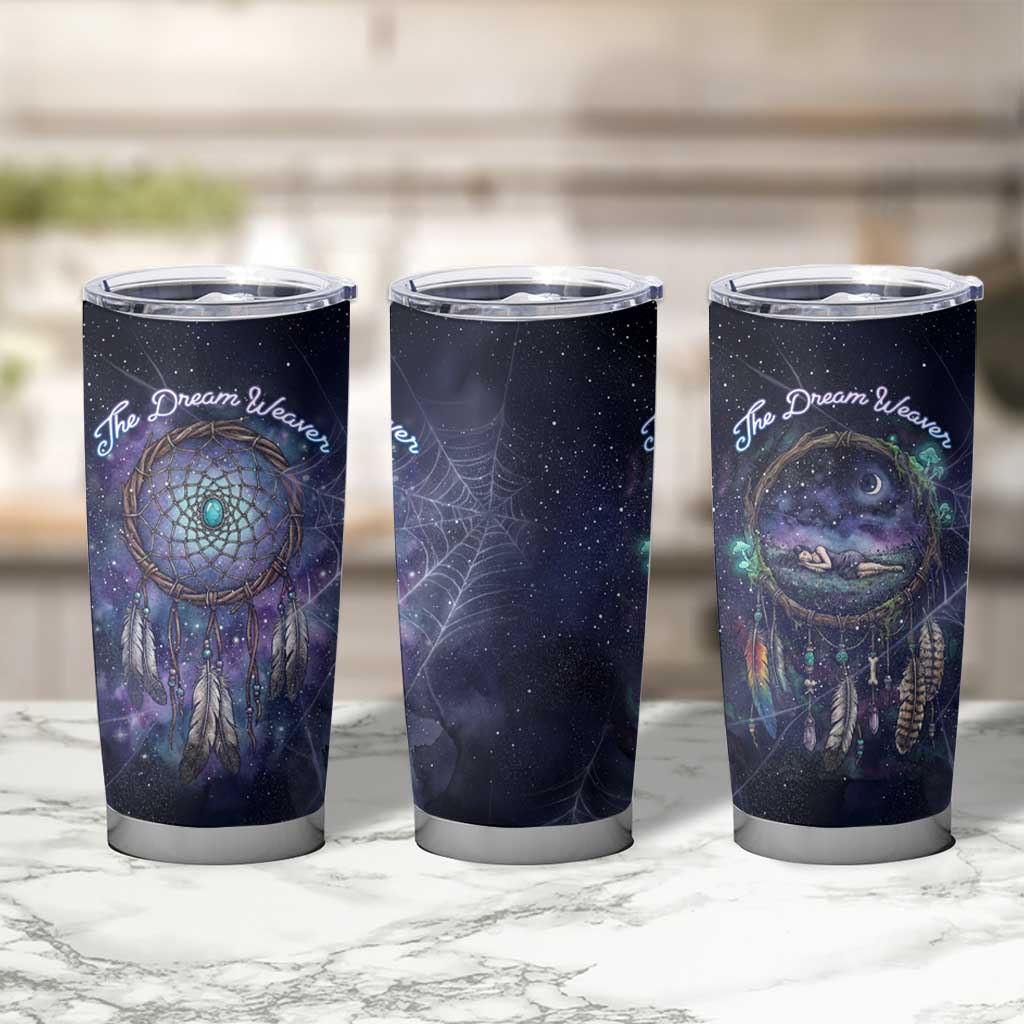 Dreamcatcher Native American Tumbler Cup Feathers and Starry Night Sky The Dream Weaver Theme - Wonder Print Shop