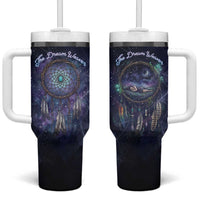 Dreamcatcher Native American Tumbler With Handle Feathers and Starry Night Sky The Dream Weaver Theme - Wonder Print Shop