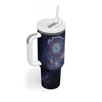 Dreamcatcher Native American Tumbler With Handle Feathers and Starry Night Sky The Dream Weaver Theme - Wonder Print Shop