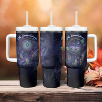 Dreamcatcher Native American Tumbler With Handle Feathers and Starry Night Sky The Dream Weaver Theme - Wonder Print Shop