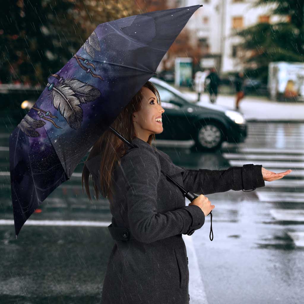 Dreamcatcher Native American Umbrella Feathers and Starry Night Sky The Dream Weaver Theme - Wonder Print Shop