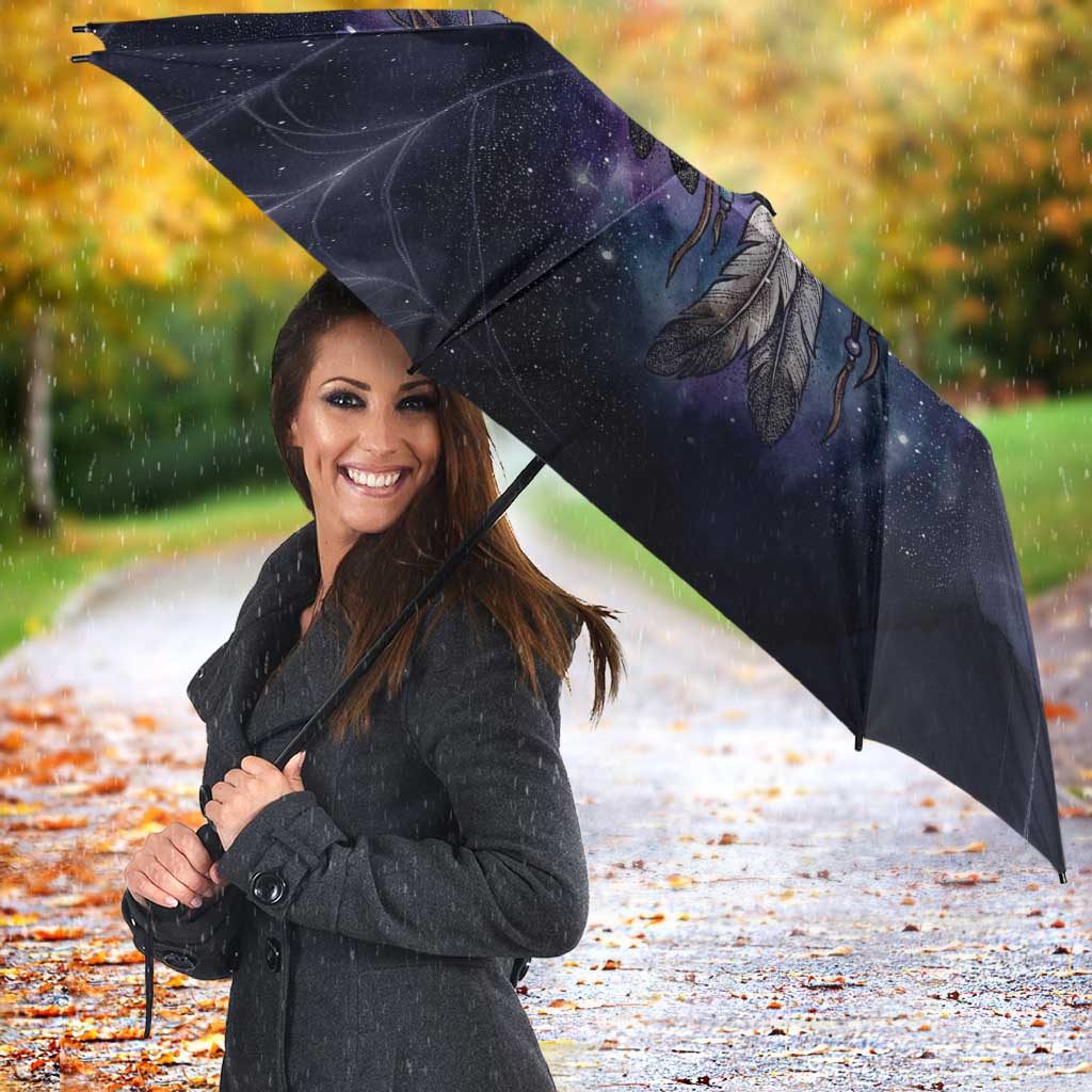 Dreamcatcher Native American Umbrella Feathers and Starry Night Sky The Dream Weaver Theme - Wonder Print Shop