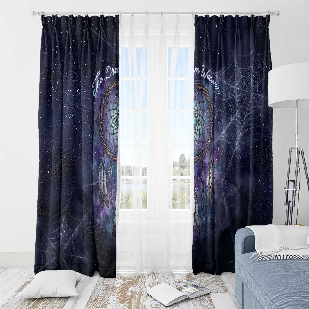 Dreamcatcher Native American Window Curtain Feathers and Starry Night Sky The Dream Weaver Theme - Wonder Print Shop