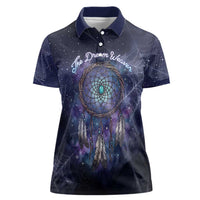 Dreamcatcher Native American Women Polo Shirt Feathers and Starry Night Sky The Dream Weaver Theme - Wonder Print Shop