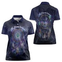 Dreamcatcher Native American Women Polo Shirt Feathers and Starry Night Sky The Dream Weaver Theme - Wonder Print Shop