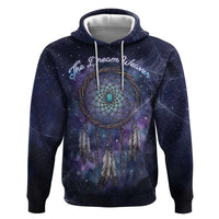 Dreamcatcher Native American Zip Hoodie Feathers and Starry Night Sky The Dream Weaver Theme - Wonder Print Shop