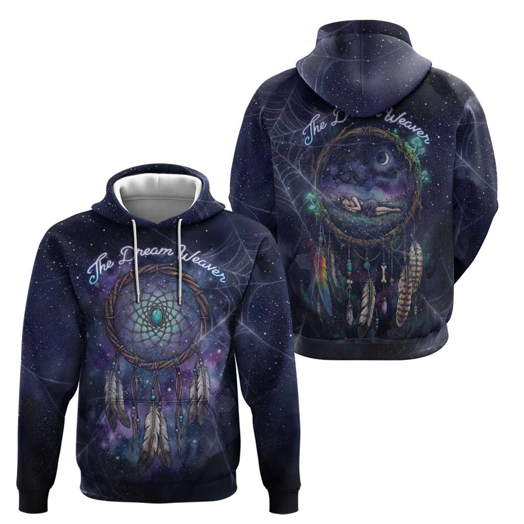 Dreamcatcher Native American Zip Hoodie Feathers and Starry Night Sky The Dream Weaver Theme - Wonder Print Shop