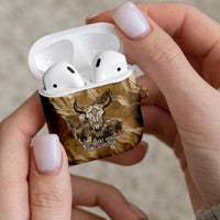 Buffalo Skull Native American AirPods Case Tribal Symbols and Mountain Scene Great Herd and Plains Guardians - Wonder Print Shop