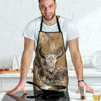 Buffalo Skull Native American Apron Tribal Symbols and Mountain Scene Great Herd and Plains Guardians - Wonder Print Shop