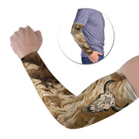 Buffalo Skull Native American Arm Sleeves Tribal Symbols and Mountain Scene Great Herd and Plains Guardians - Wonder Print Shop