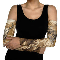 Buffalo Skull Native American Arm Sleeves Tribal Symbols and Mountain Scene Great Herd and Plains Guardians - Wonder Print Shop