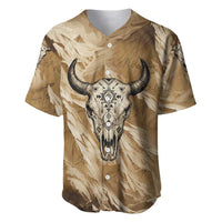Buffalo Skull Native American Baseball Jersey Tribal Symbols and Mountain Scene Great Herd and Plains Guardians - Wonder Print Shop