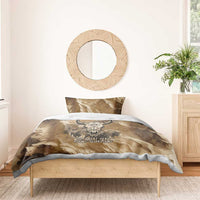 Buffalo Skull Native American Bedding Set Tribal Symbols and Mountain Scene Great Herd and Plains Guardians - Wonder Print Shop
