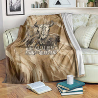 Buffalo Skull Native American Blanket Tribal Symbols and Mountain Scene Great Herd and Plains Guardians - Wonder Print Shop