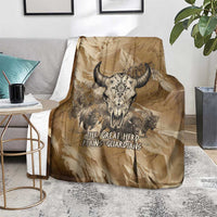 Buffalo Skull Native American Blanket Tribal Symbols and Mountain Scene Great Herd and Plains Guardians - Wonder Print Shop