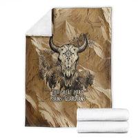 Buffalo Skull Native American Blanket Tribal Symbols and Mountain Scene Great Herd and Plains Guardians - Wonder Print Shop