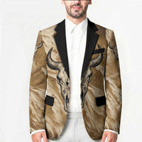 Buffalo Skull Native American Blazer Tribal Symbols and Mountain Scene Great Herd and Plains Guardians - Wonder Print Shop