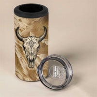 Buffalo Skull Native American 4 in 1 Can Cooler Tumbler Tribal Symbols and Mountain Scene Great Herd and Plains Guardians - Wonder Print Shop