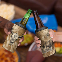 Buffalo Skull Native American 4 in 1 Can Cooler Tumbler Tribal Symbols and Mountain Scene Great Herd and Plains Guardians - Wonder Print Shop