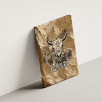 Buffalo Skull Native American Canvas Wall Art Tribal Symbols and Mountain Scene Great Herd and Plains Guardians - Wonder Print Shop