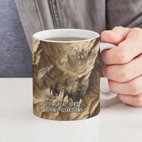 Buffalo Skull Native American Ceramic Mug Tribal Symbols and Mountain Scene Great Herd and Plains Guardians - Wonder Print Shop