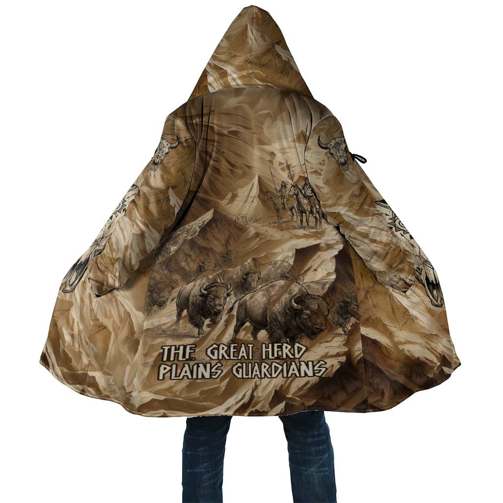 Buffalo Skull Native American Cloak Tribal Symbols and Mountain Scene Great Herd and Plains Guardians - Wonder Print Shop