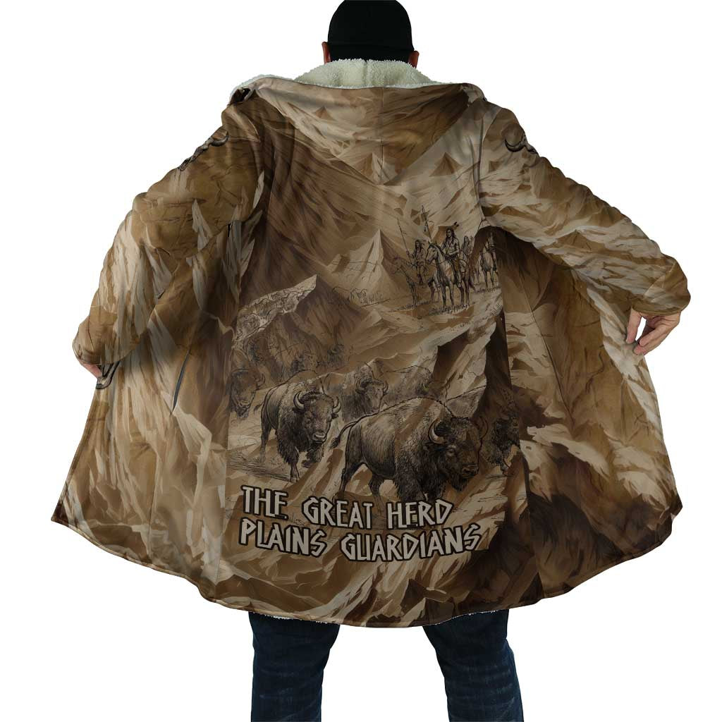 Buffalo Skull Native American Cloak Tribal Symbols and Mountain Scene Great Herd and Plains Guardians - Wonder Print Shop