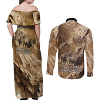 Buffalo Skull Native American Couples Matching Off Shoulder Maxi Dress and Long Sleeve Button Shirt Tribal Symbols and Mountain Scene Great Herd and Plains Guardians - Wonder Print Shop