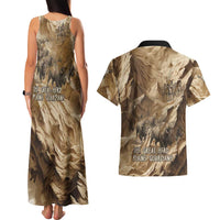 Buffalo Skull Native American Couples Matching Tank Maxi Dress and Hawaiian Shirt Tribal Symbols and Mountain Scene Great Herd and Plains Guardians - Wonder Print Shop