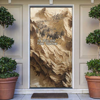 Buffalo Skull Native American Door Cover Tribal Symbols and Mountain Scene Great Herd and Plains Guardians - Wonder Print Shop