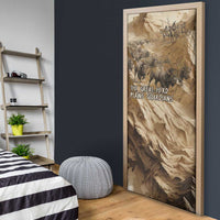 Buffalo Skull Native American Door Cover Tribal Symbols and Mountain Scene Great Herd and Plains Guardians - Wonder Print Shop