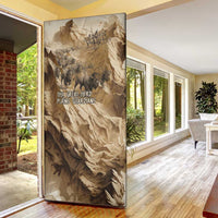 Buffalo Skull Native American Door Cover Tribal Symbols and Mountain Scene Great Herd and Plains Guardians - Wonder Print Shop