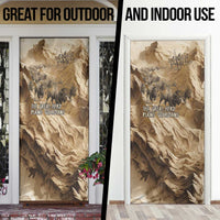 Buffalo Skull Native American Door Cover Tribal Symbols and Mountain Scene Great Herd and Plains Guardians - Wonder Print Shop