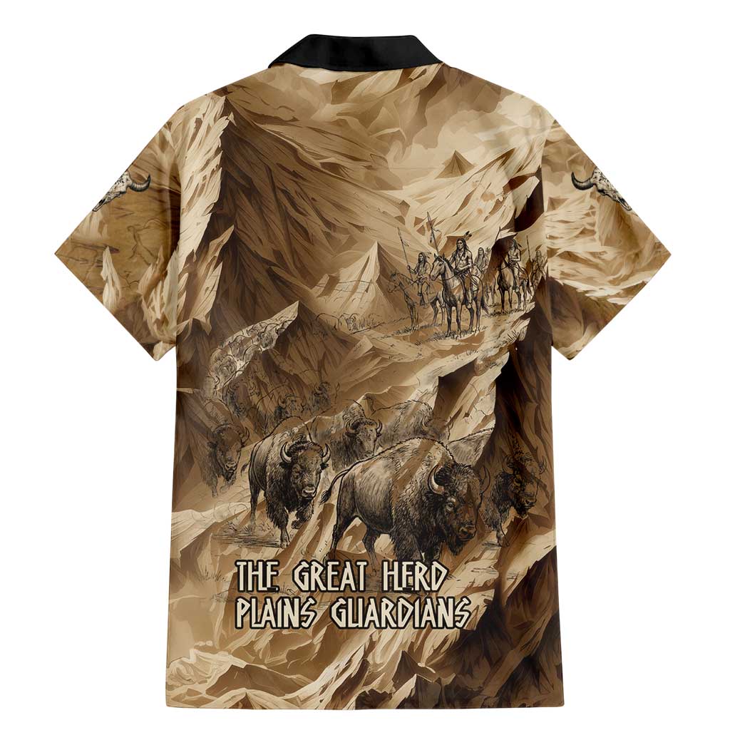 Buffalo Skull Native American Family Matching Mermaid Dress and Hawaiian Shirt Tribal Symbols and Mountain Scene Great Herd and Plains Guardians - Wonder Print Shop