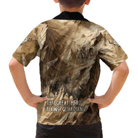 Buffalo Skull Native American Family Matching Off Shoulder Maxi Dress and Hawaiian Shirt Tribal Symbols and Mountain Scene Great Herd and Plains Guardians - Wonder Print Shop
