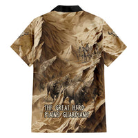 Buffalo Skull Native American Family Matching Off Shoulder Maxi Dress and Hawaiian Shirt Tribal Symbols and Mountain Scene Great Herd and Plains Guardians - Wonder Print Shop