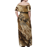 Buffalo Skull Native American Family Matching Off Shoulder Maxi Dress and Hawaiian Shirt Tribal Symbols and Mountain Scene Great Herd and Plains Guardians - Wonder Print Shop