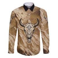 Buffalo Skull Native American Family Matching Puletasi and Hawaiian Shirt Tribal Symbols and Mountain Scene Great Herd and Plains Guardians - Wonder Print Shop