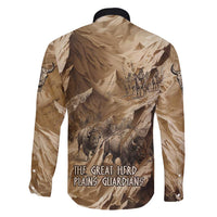 Buffalo Skull Native American Family Matching Short Sleeve Bodycon Dress and Hawaiian Shirt Tribal Symbols and Mountain Scene Great Herd and Plains Guardians - Wonder Print Shop