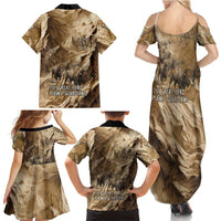 Buffalo Skull Native American Family Matching Summer Maxi Dress and Hawaiian Shirt Tribal Symbols and Mountain Scene Great Herd and Plains Guardians - Wonder Print Shop