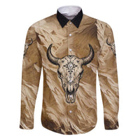 Buffalo Skull Native American Family Matching Summer Maxi Dress and Hawaiian Shirt Tribal Symbols and Mountain Scene Great Herd and Plains Guardians - Wonder Print Shop