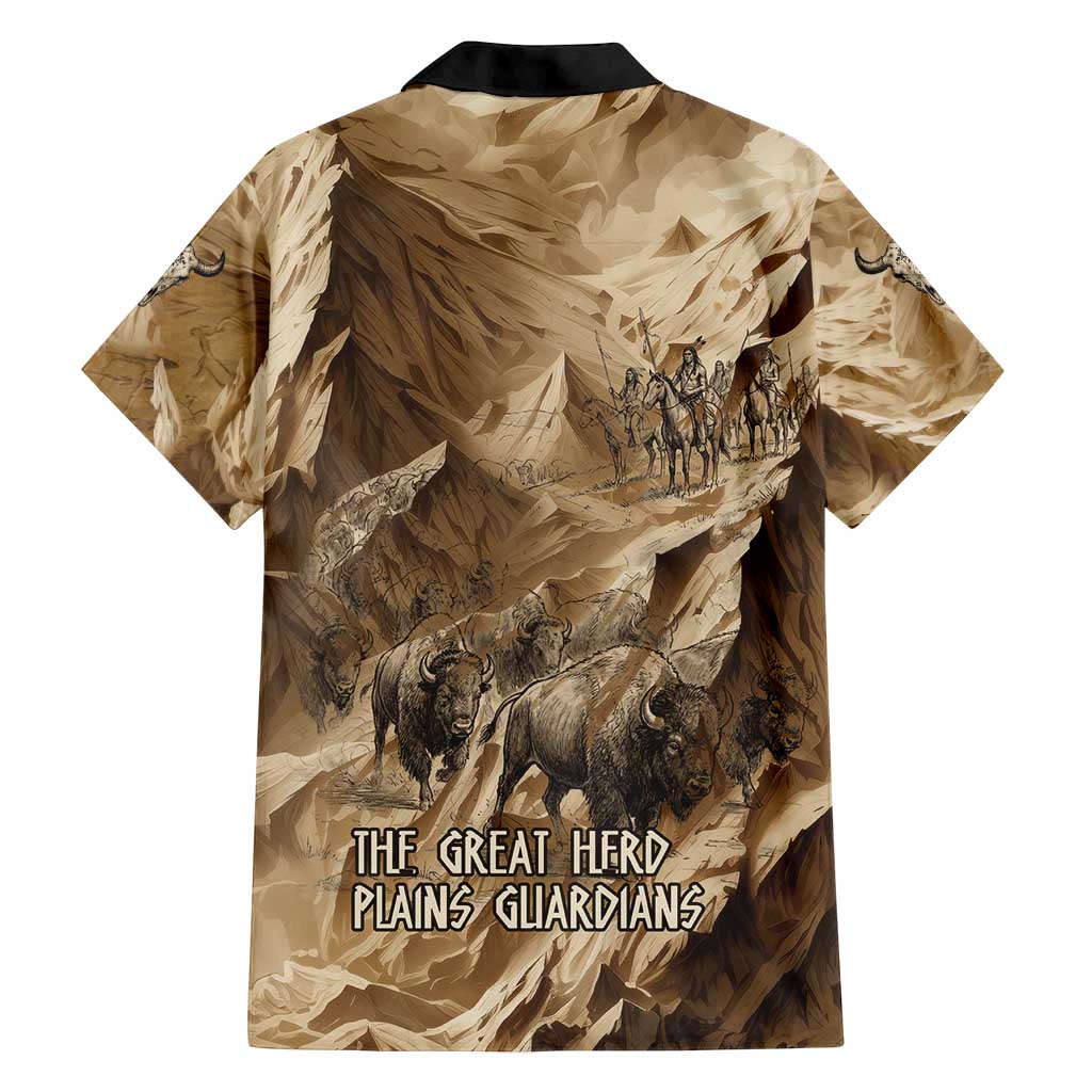 Buffalo Skull Native American Family Matching Tank Maxi Dress and Hawaiian Shirt Tribal Symbols and Mountain Scene Great Herd and Plains Guardians - Wonder Print Shop