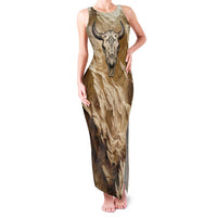 Buffalo Skull Native American Family Matching Tank Maxi Dress and Hawaiian Shirt Tribal Symbols and Mountain Scene Great Herd and Plains Guardians - Wonder Print Shop