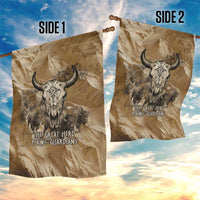 Buffalo Skull Native American Garden Flag Tribal Symbols and Mountain Scene Great Herd and Plains Guardians - Wonder Print Shop