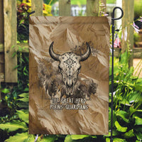 Buffalo Skull Native American Garden Flag Tribal Symbols and Mountain Scene Great Herd and Plains Guardians - Wonder Print Shop