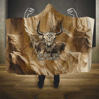 Buffalo Skull Native American Hooded Blanket Tribal Symbols and Mountain Scene Great Herd and Plains Guardians - Wonder Print Shop