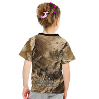 Buffalo Skull Native American Kid T Shirt Tribal Symbols and Mountain Scene Great Herd and Plains Guardians - Wonder Print Shop